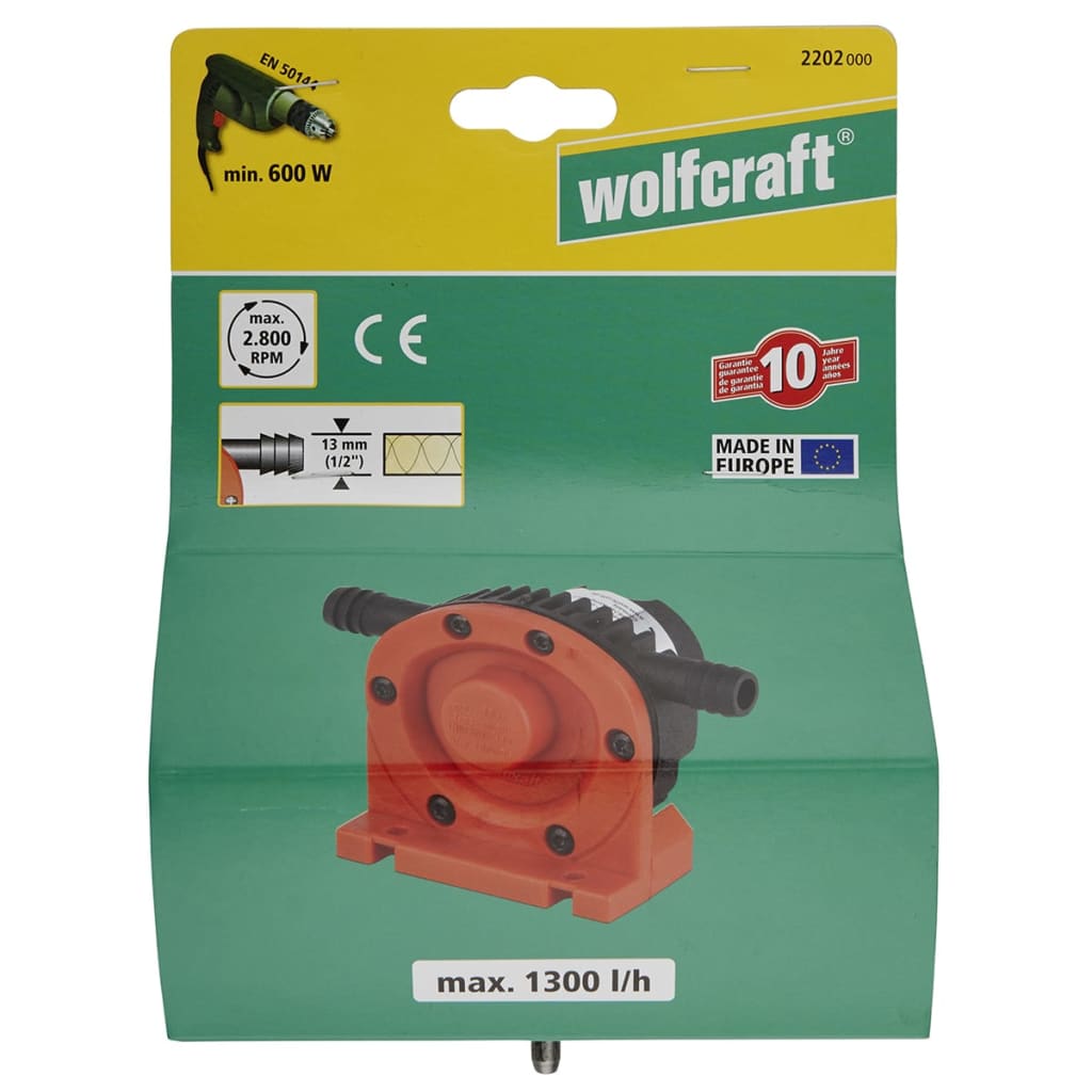 Wolfcraft Borrdriven Pump 1300 L/Tim S=6 Mm 2202000