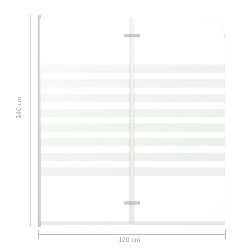 Badkarsvägg 120X140 Cm Härdat Glas Randig