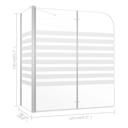 Badkarsvägg 120X68X130 Cm Härdat Glas Randig