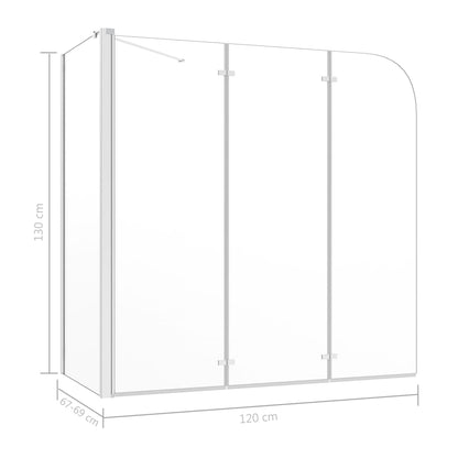 Badkarsvägg 120X69X130 Cm Härdat Glas Transparent