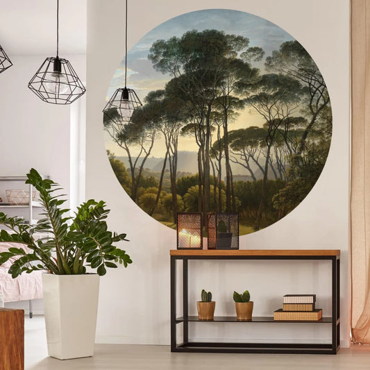 Wallart Tapet Cirkelformad Umbrella Pines In Italy 190 Cm