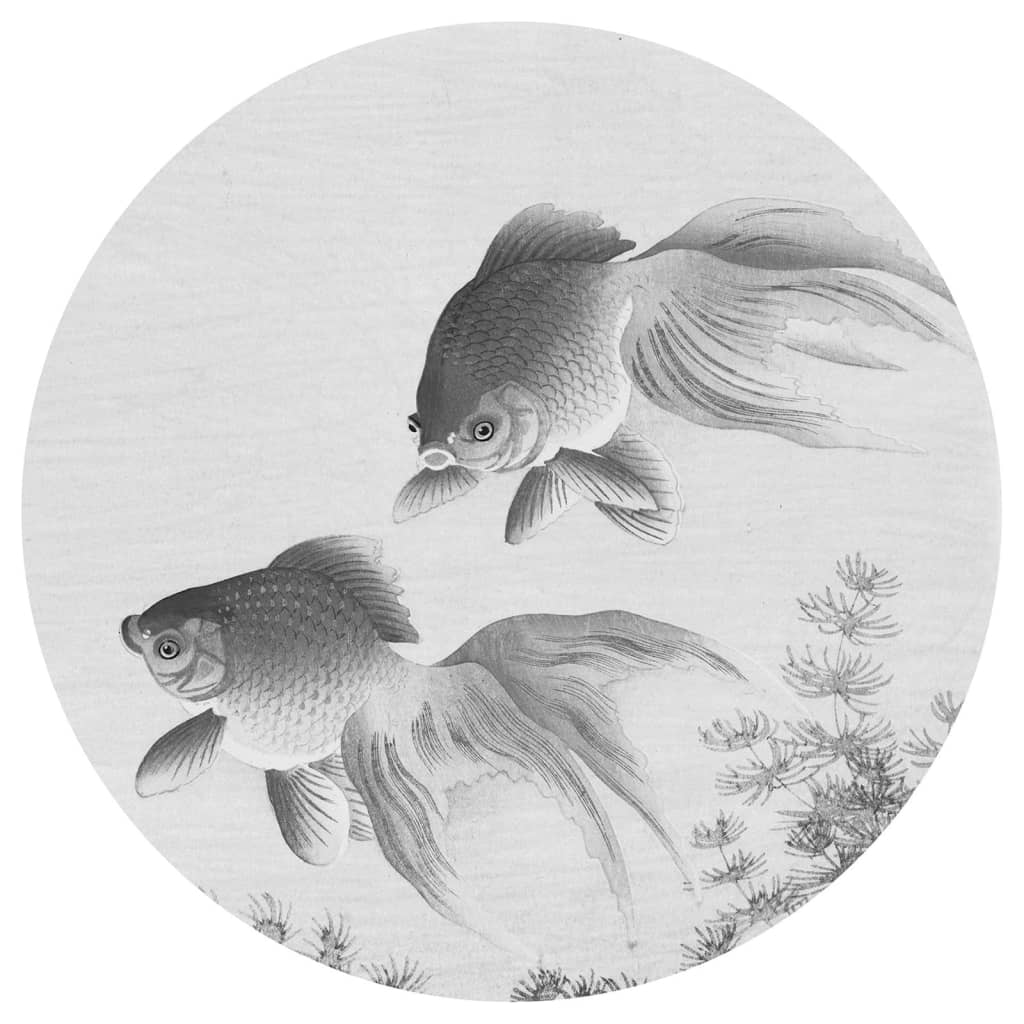 Wallart Tapet Cirkelformad Two Goldfish 142,5 Cm