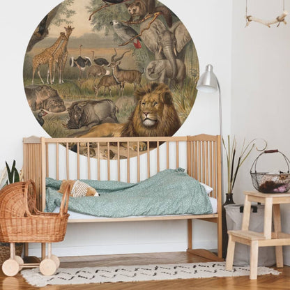 Wallart Tapet Cirkelformad Animals Of Africa 142,5 Cm