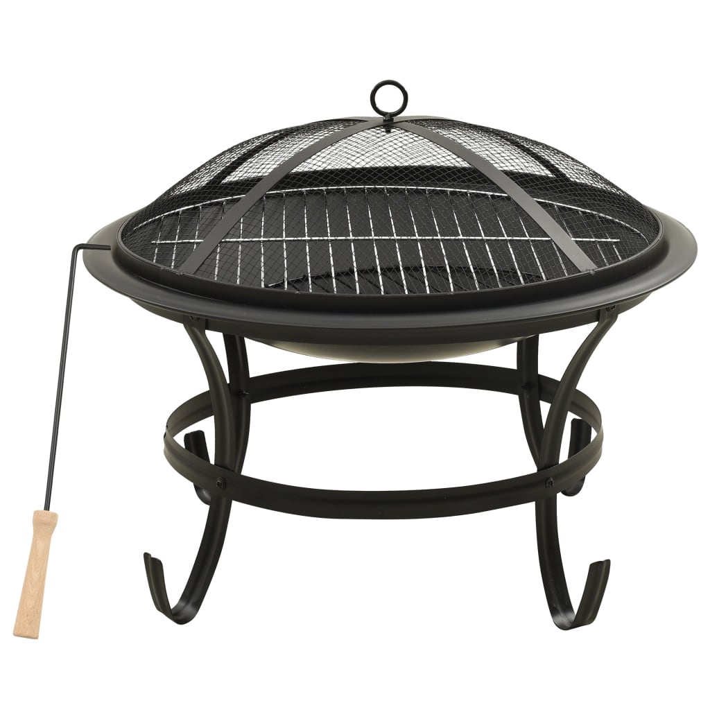 2-I-1 Eldstad Med Grill Och Eldgaffel 56X56X49 Cm Stål