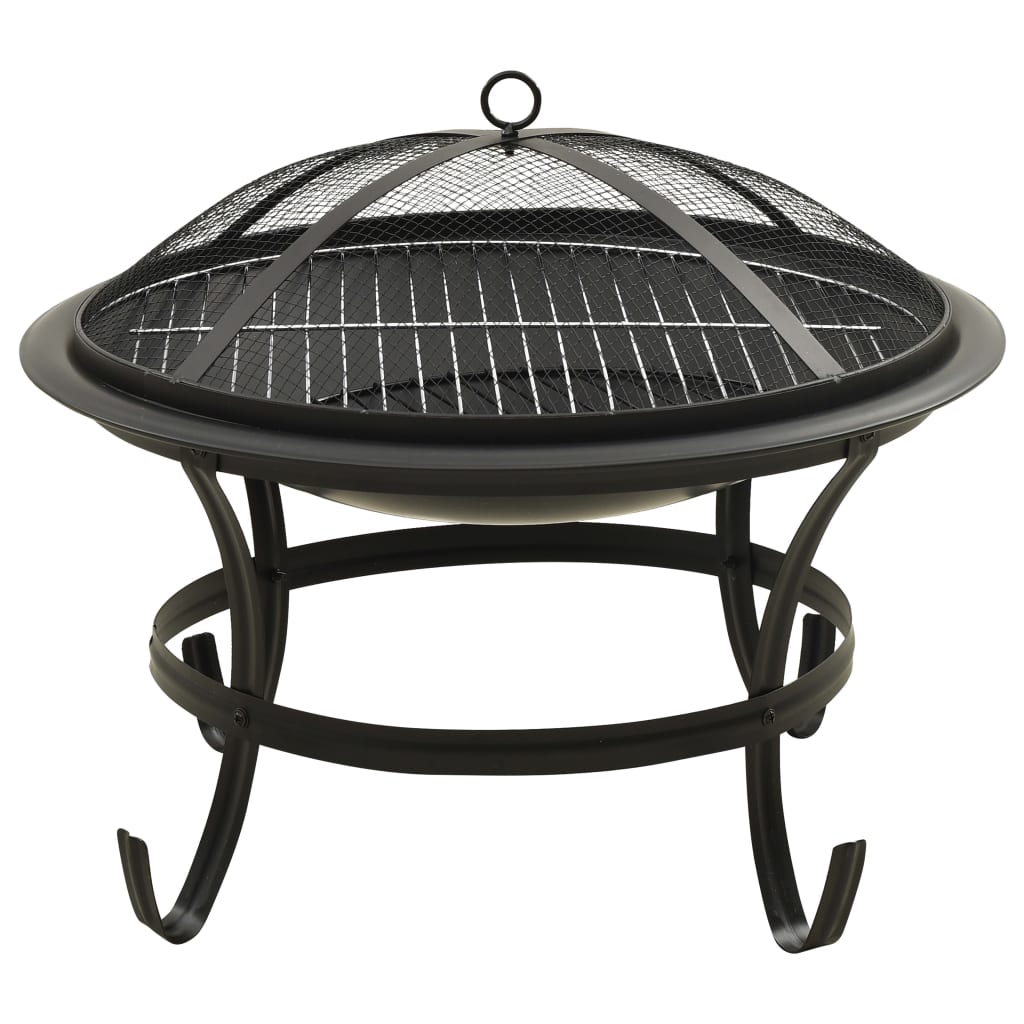 2-I-1 Eldstad Med Grill Och Eldgaffel 56X56X49 Cm Stål