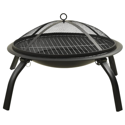 2-I-1 Eldstad Med Grill Och Eldgaffel 56X56X49 Cm Stål