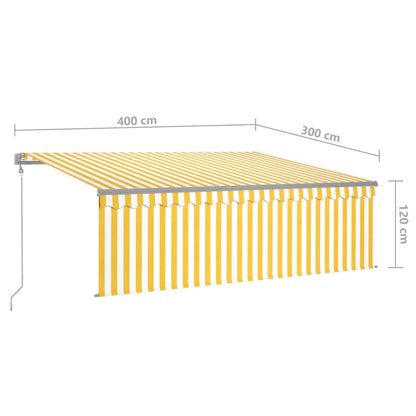 Automatisk Markis M. Vindsensor Rullgardin Led 4X3M