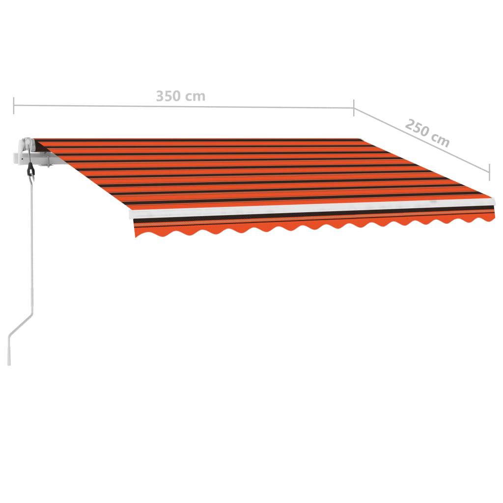 Automatisk Markis Med Vindsensor & Led Orange/Brun