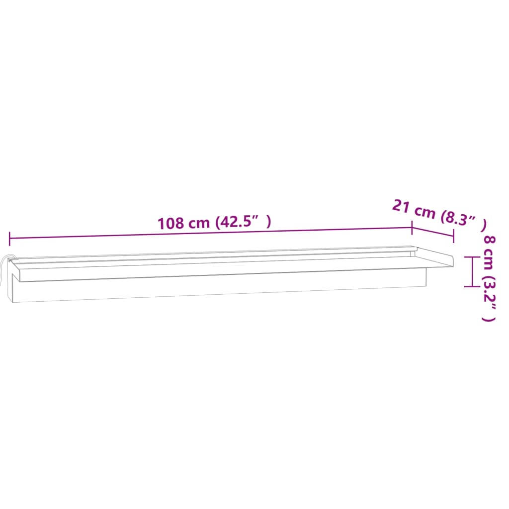 Vattenfall Med Rgb Led Rostfritt Stål 108 Cm