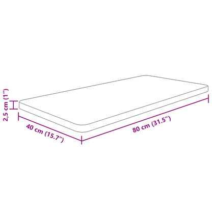 Bänkskiva För Badrum 80X40X2,5Cm Behandlat Massivt Trä