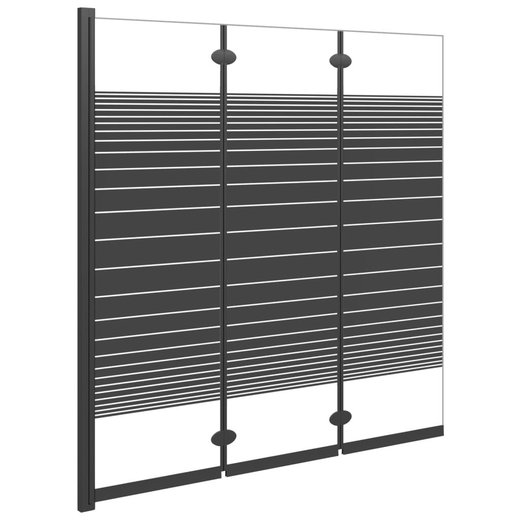 Vikbar Duschvägg 3 Paneler 130X130 Cm Esg Svart