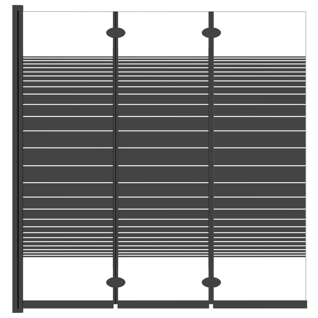 Vikbar Duschvägg 3 Paneler 130X130 Cm Esg Svart