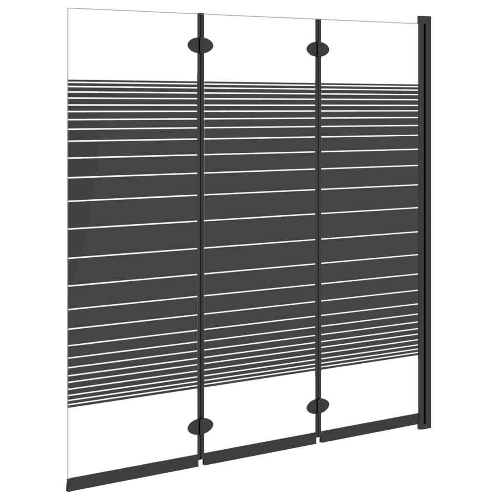 Vikbar Duschvägg 3 Paneler 130X130 Cm Esg Svart