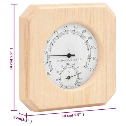 2-I-1 Bastutermometer & Hygrometer Sandur Set Massiv Furu