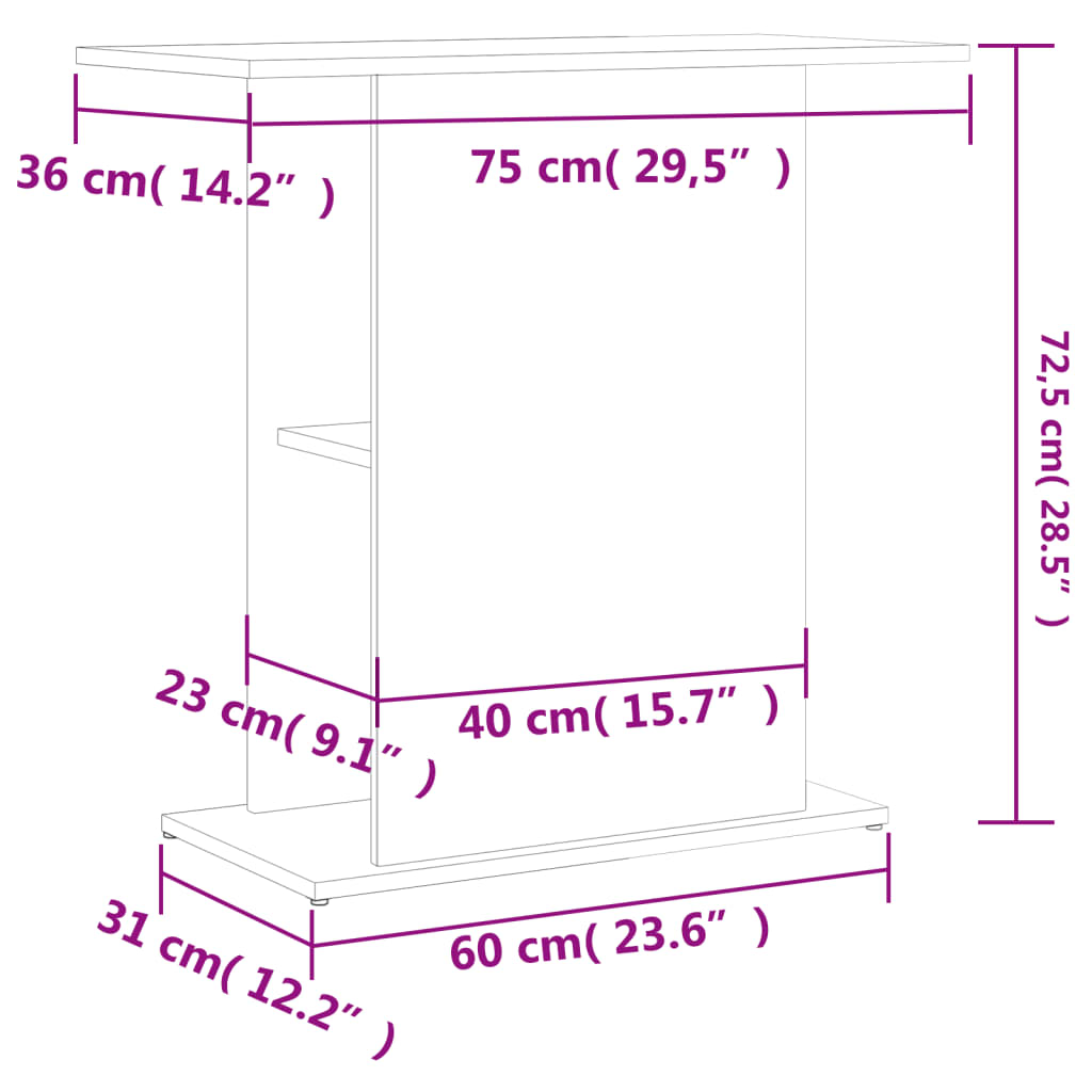 Akvariebänk 75X36X72,5 Cm Konstruerat Trä