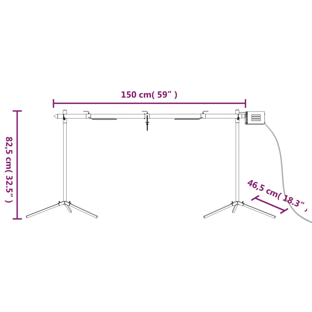 Automatisk Grill Med Motor Rostfritt Stål 150X46,5X82,5 Cm