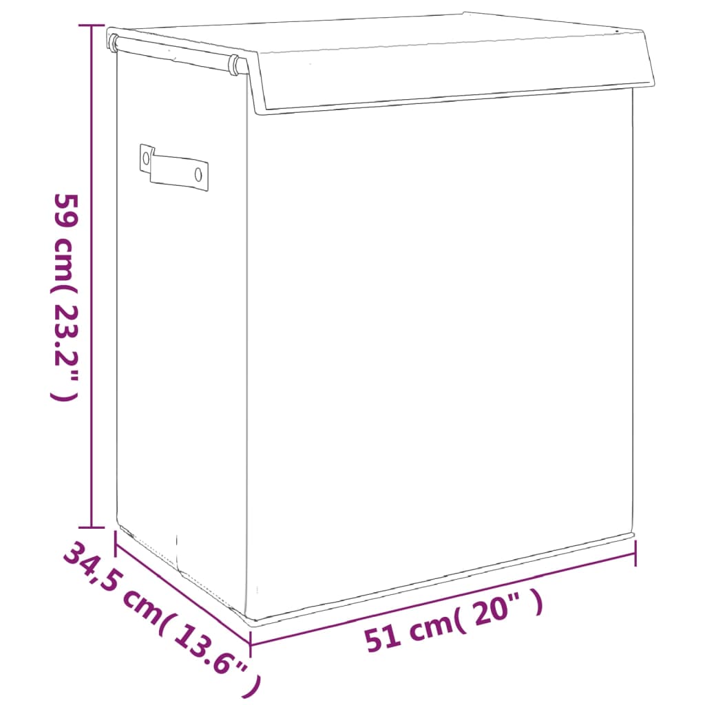 Vikbar Tvättkorg Grå 51X34,5X59 Cm Konstlinne