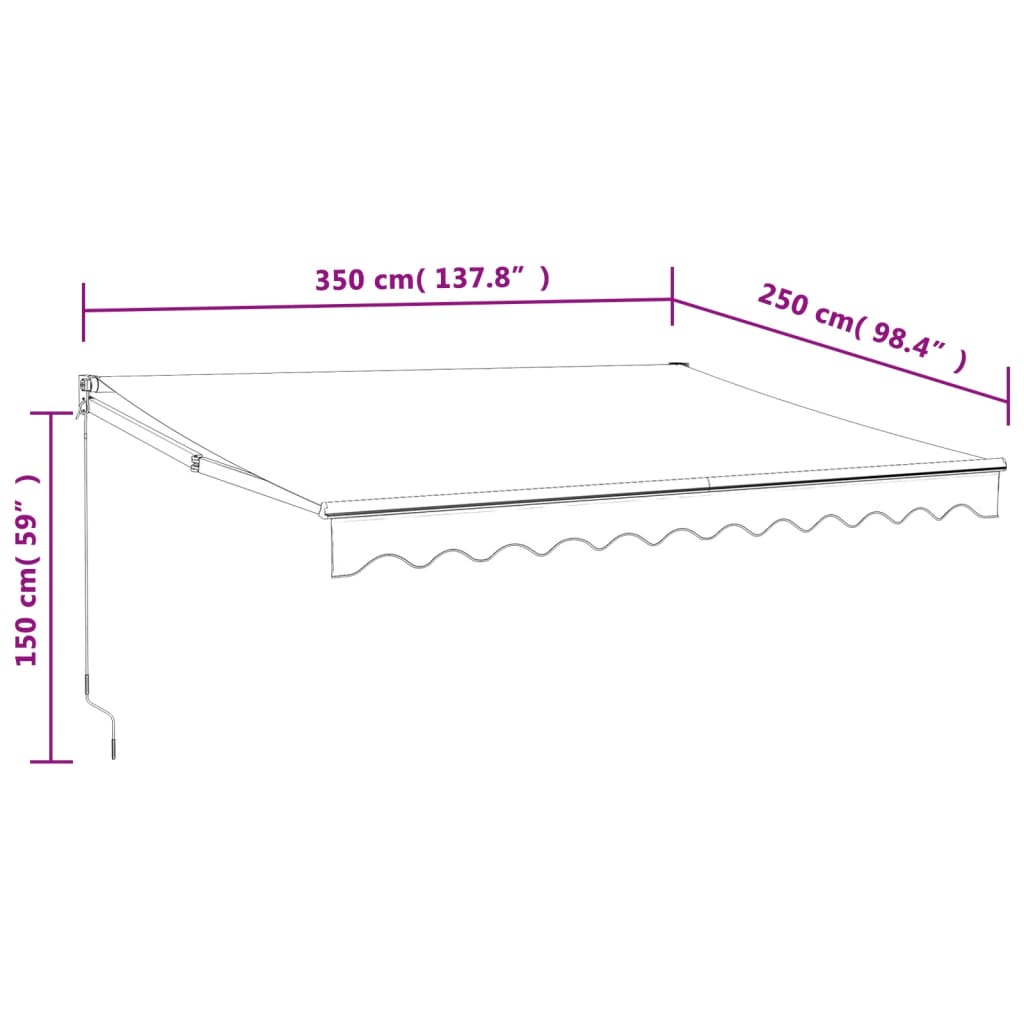 Automatisk Infällbar Markis 3,5X2,5 M