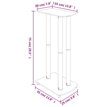 Vidal Högtalarstativ 2 St Härdat Glas 3 Pelare