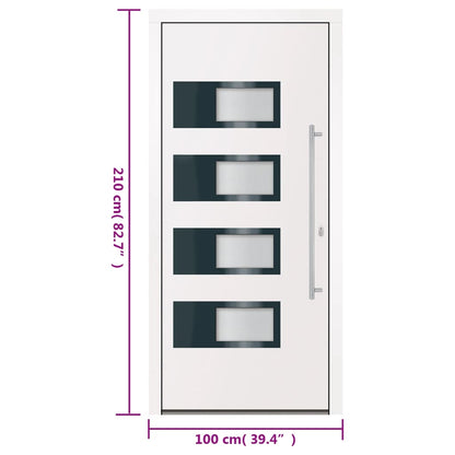 Ytterdörr Vit 100X210 Cm Aluminium Och Pvc