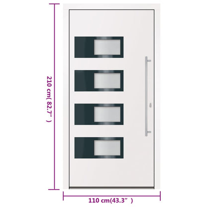 Ytterdörr Vit 110X210 Cm Aluminium Och Pvc