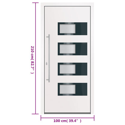 Ytterdörr Vit 100X210 Cm Aluminium Och Pvc