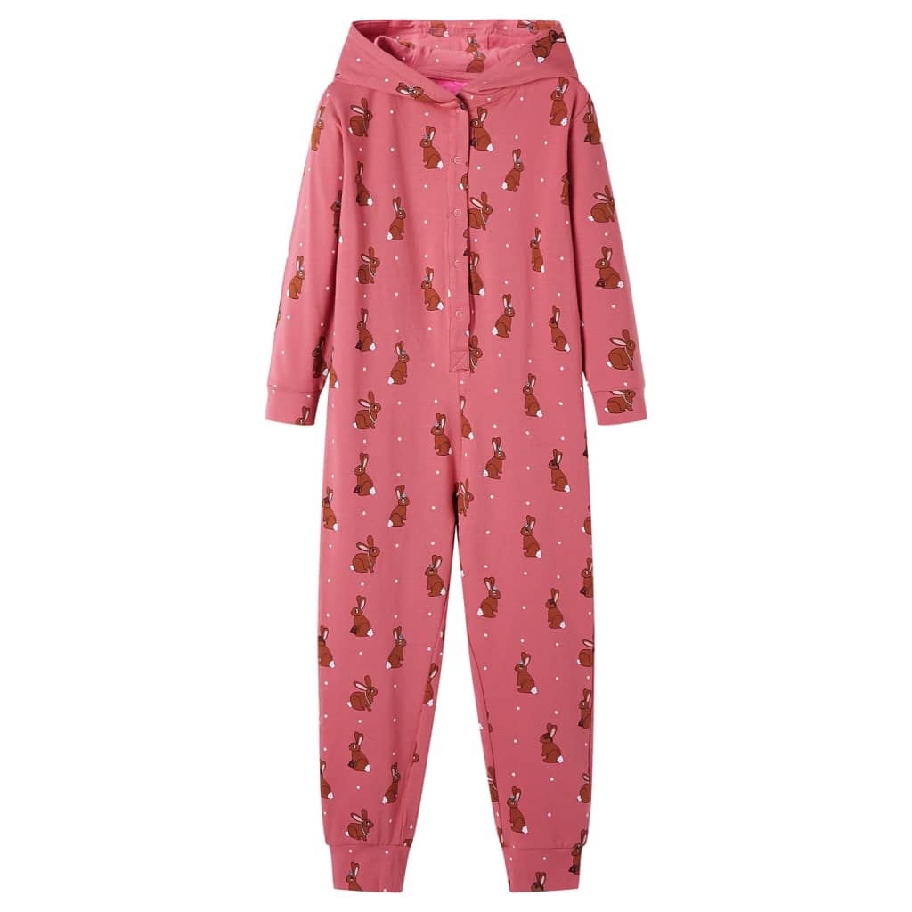 Barnpyjamas Med Huva Gammelrosa 140