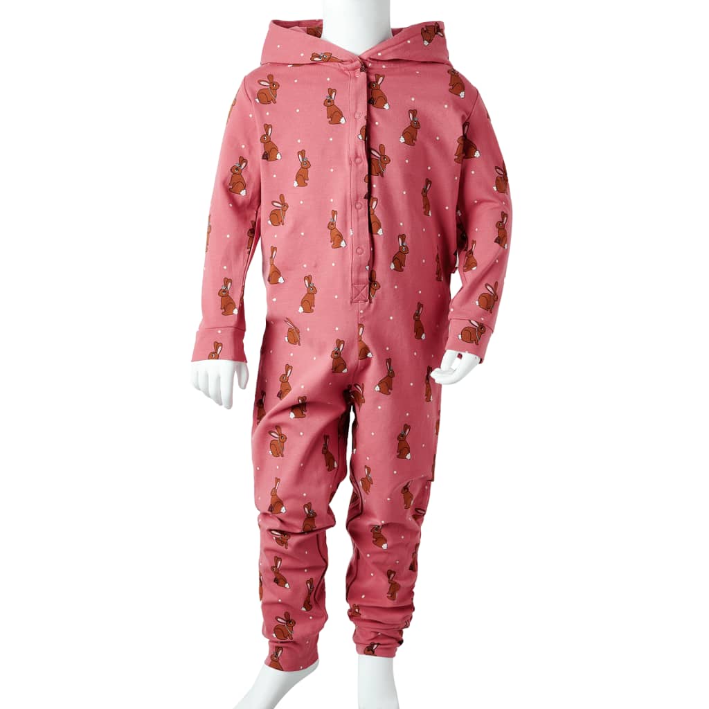 Barnpyjamas Med Huva Gammelrosa 140