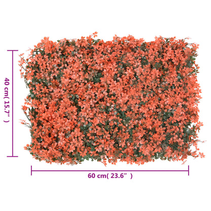   Konstväxt Lönnlöv Växtvägg 6 St Ljusröd 40X60 Cm